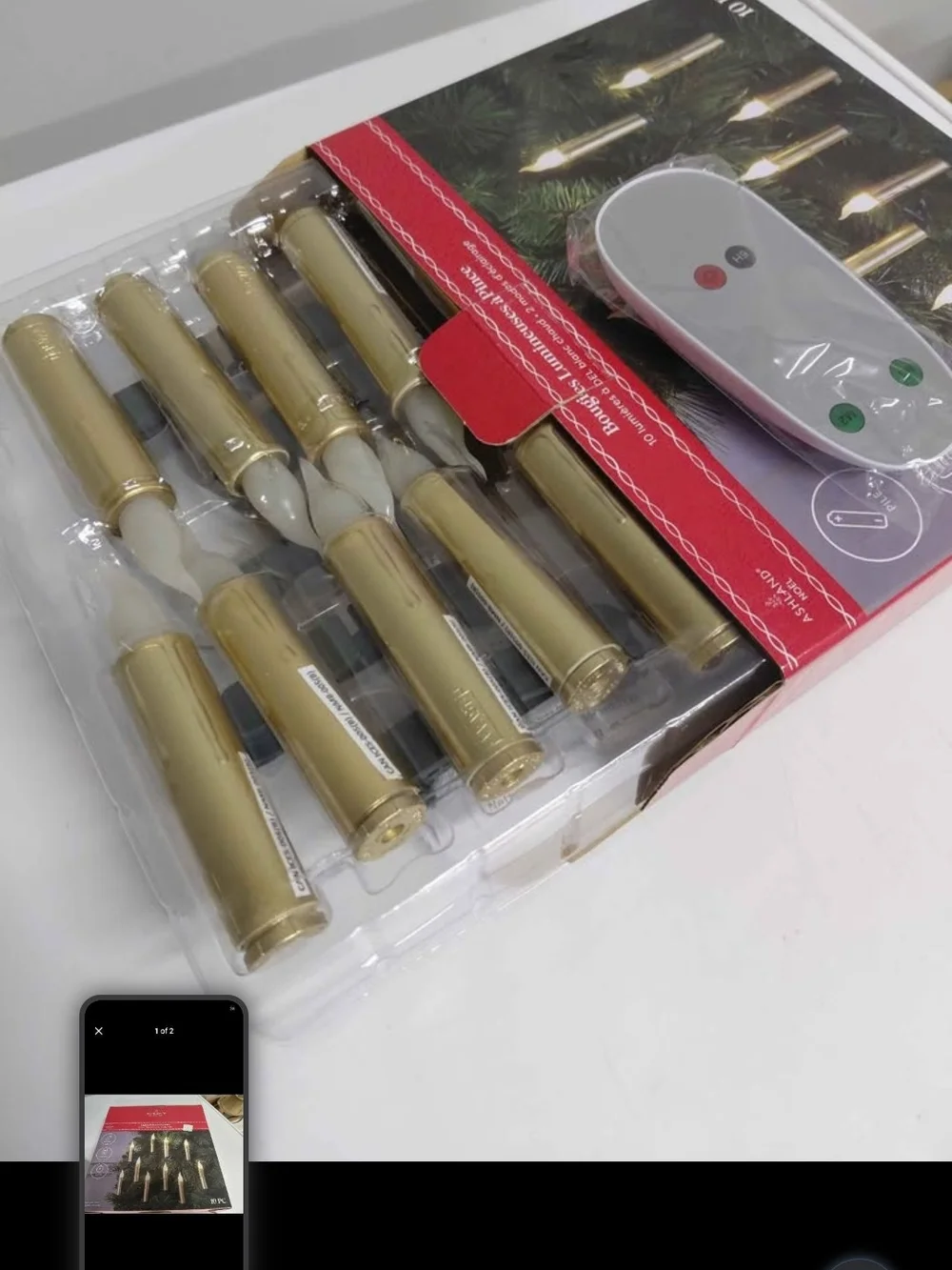 Ashland Gold Clip-On LED Candle Lights – Warm White Flames, 10-Pack
